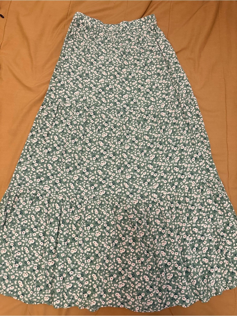 american eagle floral tiered maxi skirt